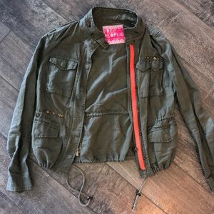 Green free people cargo jacket